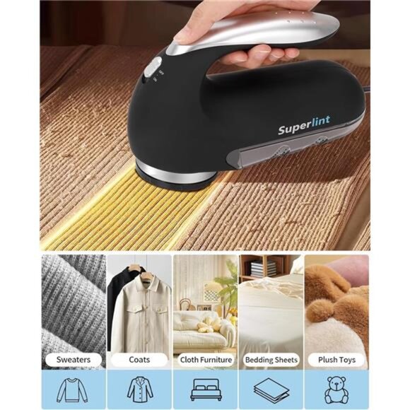 Best Rated Electric Sweater Shaver Fuzz Pill Bobble Remover for Fabric Fleece - Picture 3 of 7